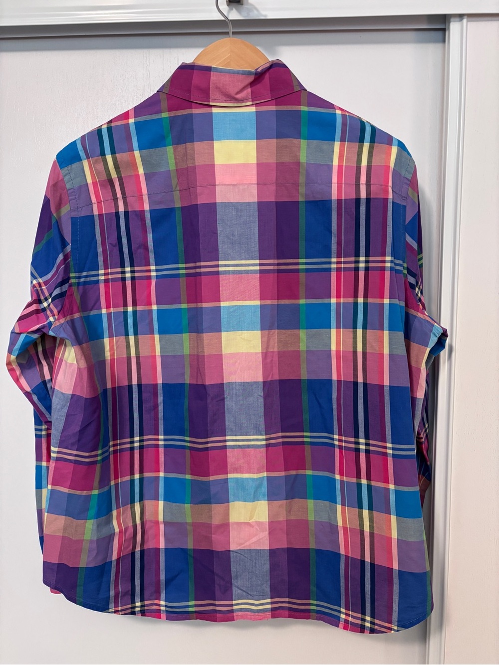 Vintage Ralph Lauren Womens Multicolor Plaid Button Down Shirt Size XL Hamptons - Picture 2 of 8